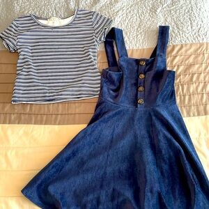 Girls dress with shirt navy size 10/12